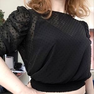 Express Layered Cami Black Sheer Dot Blouse